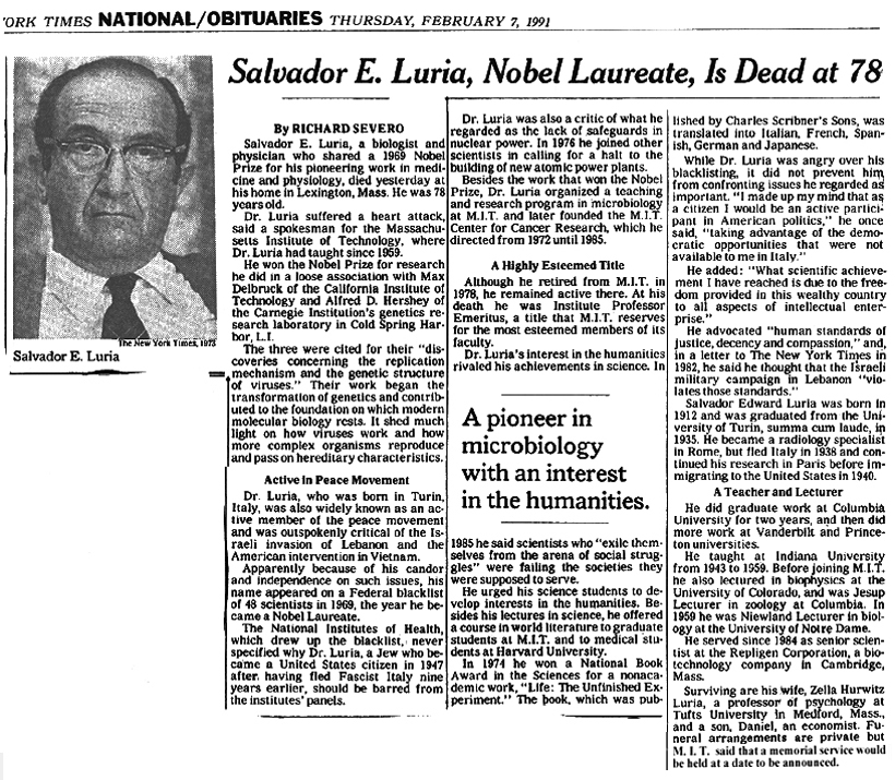 Luria Obit 2-7-91